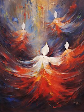 Whirling Dervishes: Divine Spirals in Sufi Spiritual Wall Art