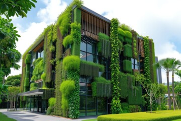 Enhancing Urban Spaces With Lush Green Living Walls For Vibrant Building Exteriors