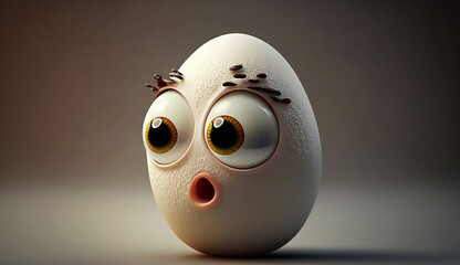 easter egg cartoon character with big eyes. generative ai