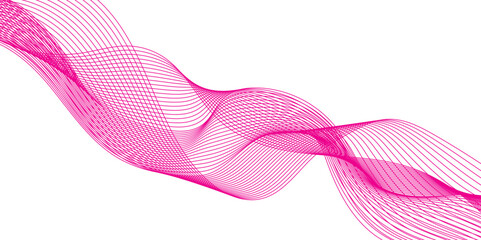 Abstract vector background with pink wavy lines. Pink wave background. Design element for technology, science, modern concept. Wave lines motion vector design