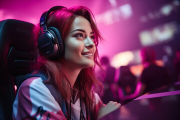 Generative AI picture playing video games concept gaming addiction