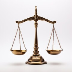 scale of justice on white background