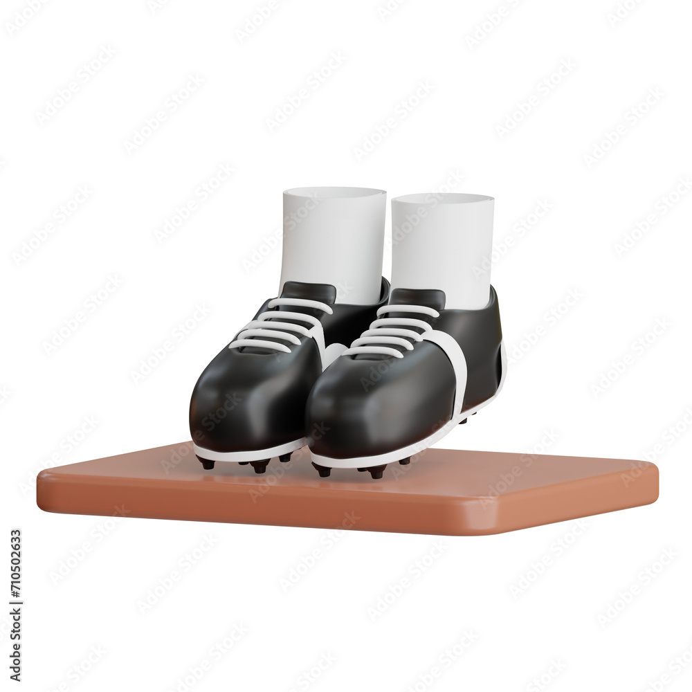 Poster 3d shoes model right footwear for performance. 3d illustration, 3d element, 3d rendering. 3d visuali