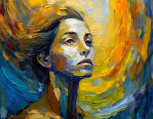 Woman oil painting