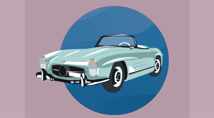 retro car illustration