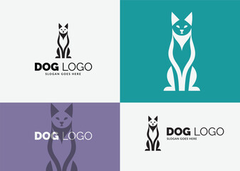 Feline Essence in Canine Logo Design Quartet