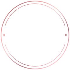 Rose gold floral circle line frame border