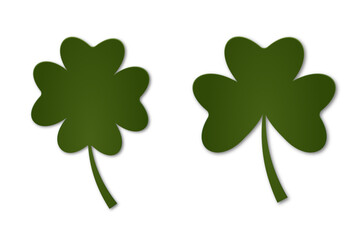 Fototapeta premium Four and three leaf clovers