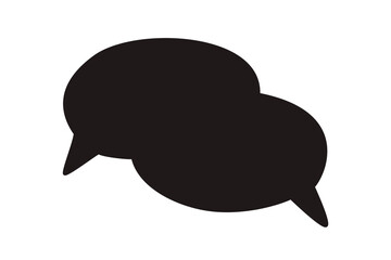 Speech bubble drawn in flat art style. Icon png clipart isolated on transparent background