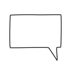 Speech bubble drawn with thin line. Line art icon png clipart isolated on transparent background