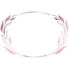 Rose gold floral circle line frame border