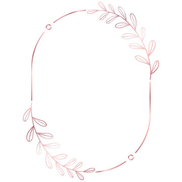 recommend clip art: Rose gold floral circle line frame border