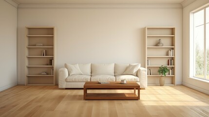 minimal empty interior background illustration clean room, design simplicity, blank simplicity minimal empty interior background