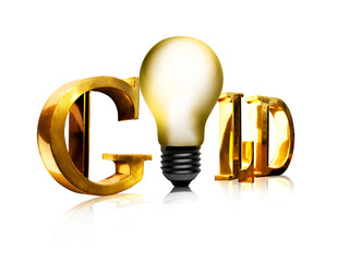 Das Wort Gold in Goldenen Buchstaben