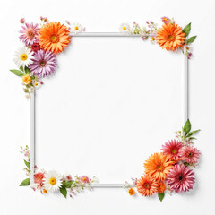 Obraz premium Frame decorated with flowers