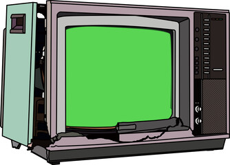 壊れたテレビ（broken tv）(PNG)