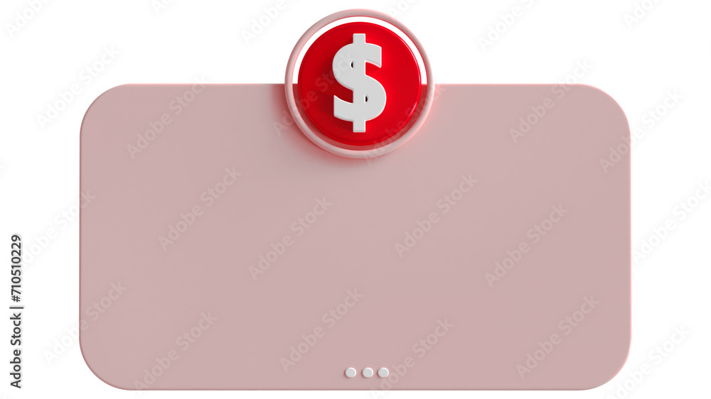 Poster Dollar symbol with text box empty 3d render