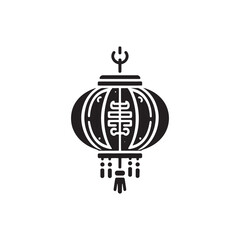 Mystical Lantern Dance: A Captivating Collection of Chinese Lanterns Silhouette Stock for Enthusiasts - Chinese New Year Silhouette - Chinese Lanterns Vector Stock
