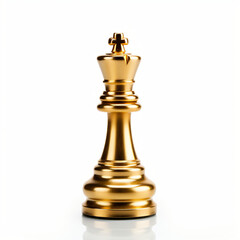 Fototapeta na wymiar One golden chess pawn isolated on white background