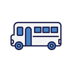 school bus icon with white background vector stock illustration