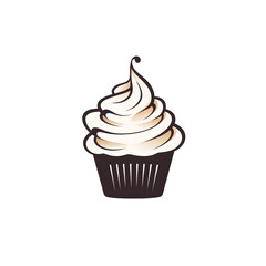a cupcake with white frosting