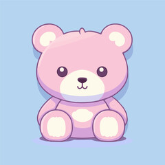 Obraz na płótnie Canvas adorable pink teddy bear illustration