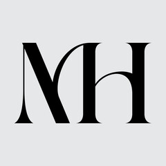 Initial Letter MH Logo Design Creative Elegant Style