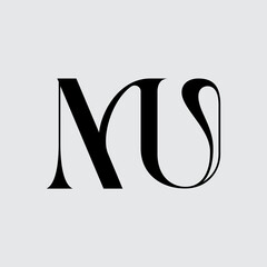 Initial Letter MU Logo Design Creative Elegant Style