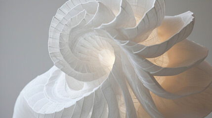 Beautiful abstract background. White fabric twisted in a spiral shape
