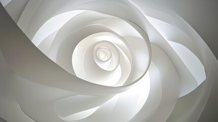 Beautiful abstract background. White fabric twisted in a spiral shape
