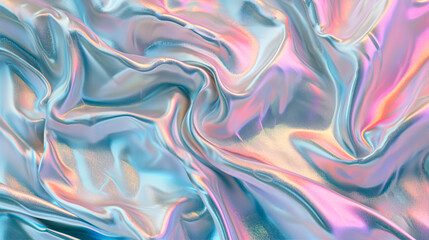 Beautiful abstract background. Folds of holographic paper close-up
