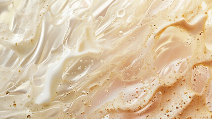 Beautiful abstract background. Liquid white paint with gold lines
