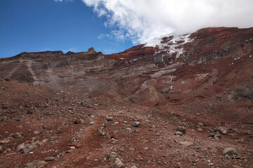 Reise durch Südamerika. Riobamba in Ecuador. Tour unterhalb des Chimborazo