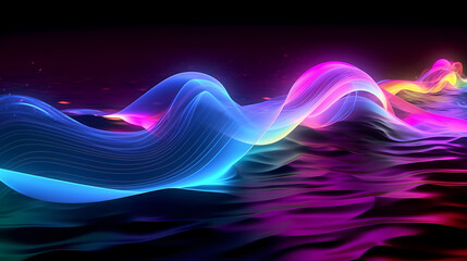 Abstract geometric lines background, technological lines background and light effects, 3D rendering