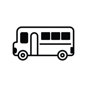 school bus icon with white background vector stock illustration