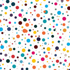 Confetti Celebration: Abstract, Patterned, Bright Polka Dot Illustration on White Background