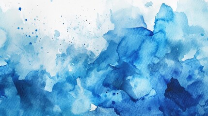 Tranquil blue watercolor canvas