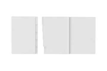 Book with dividers on white background