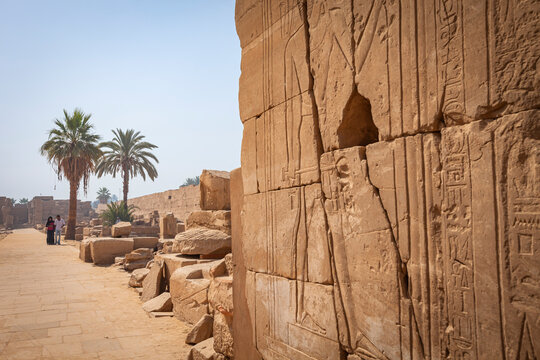 View of ancient Egyptian ruins temples in Cairo city, Egypt.
