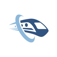 Old Locomotive Train Machine Logo Design Vector