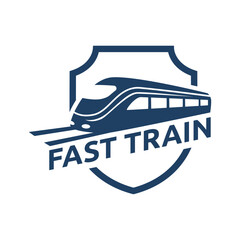 Old Locomotive Train Machine Logo Design Vector