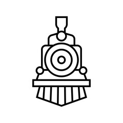 Vintage Old Locomotive Engine icon or logo Design Vector