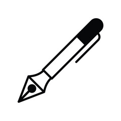 fountain pen icon with white background vector stock illustration