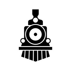 Vintage Old Locomotive Engine icon or logo Design Vector