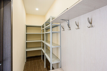 interior apartment room dressing room, hangers, storage system