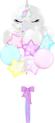 Cute colorful pastel love birthday party balloons