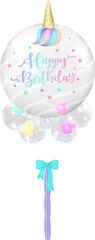 Cute colorful pastel love birthday party balloons
