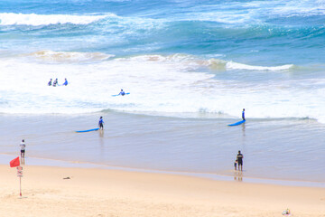 A Sunny Day at the Bustling Beachfront