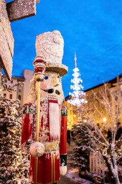 View of Zagreb main square during Advent in Croatia.