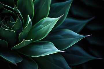Abstract, delicate, and moody green cactus plant.